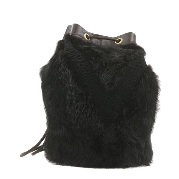 LOUIS VUITTON V Line Shoulder Bag Fur Black - Picture 2 of 16